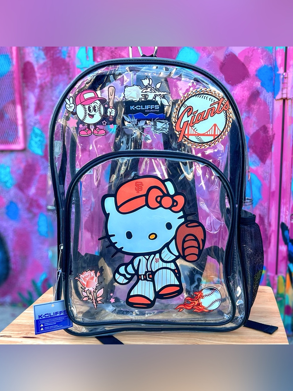 KAWAII SF Baseball Clear Backpack 17”